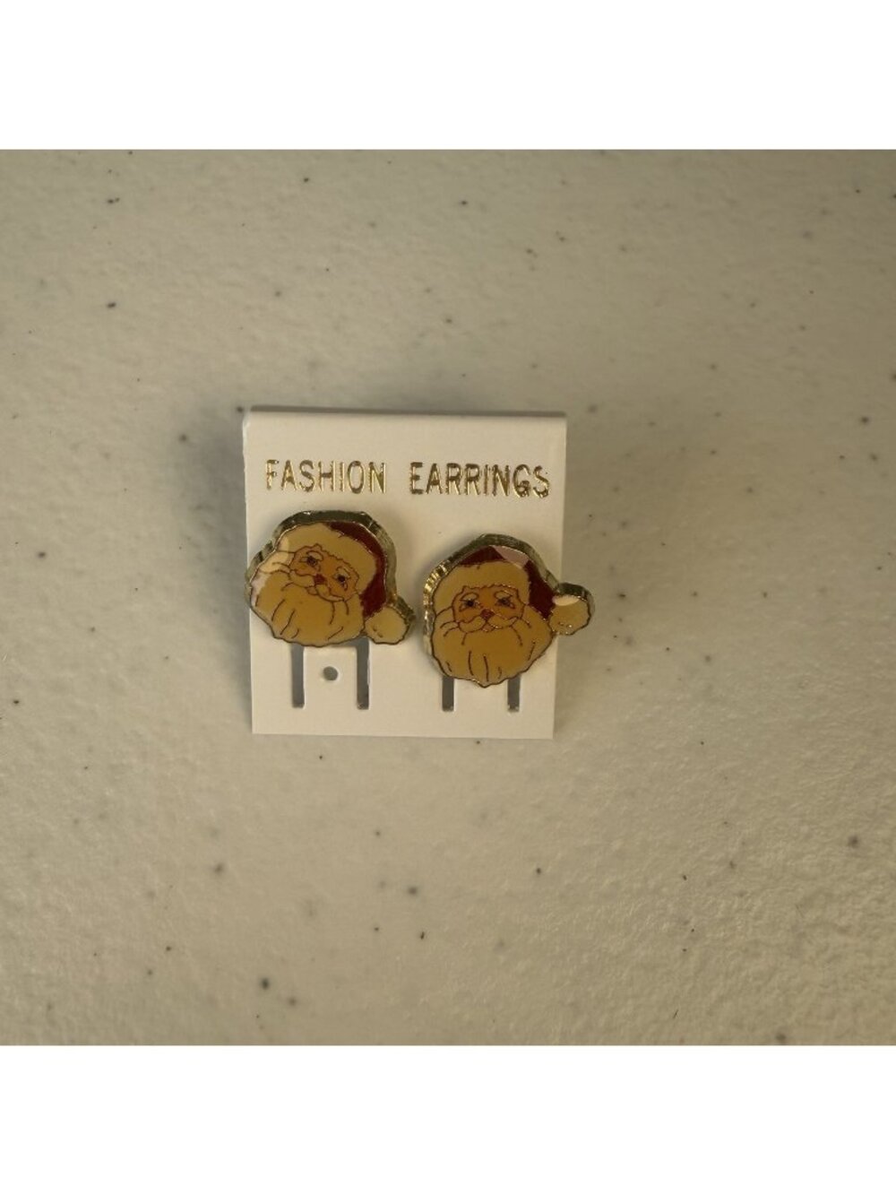 Vintage Santa Stud Earrings Enameled 80’s Christmas Holiday New
